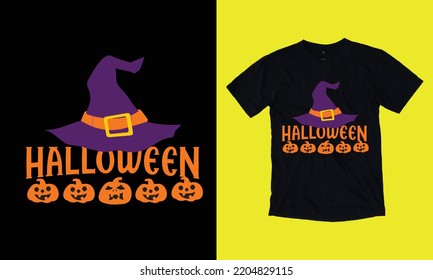 Halloween t shirt svg vector file template, witches, pumpkin,  fall background