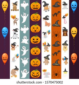 Halloween tape set. Cartoon style. Vector illustration