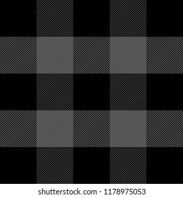 Halloween Tartan plaid. Scottish pattern in black and gray cage. Scottish cage. Traditional Scottish checkered background. Seamless fabric texture. Vector illustration