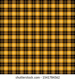 Halloween Tartan plaid. Scottish pattern in black and orange  cage. Scottish cage. Traditional Scottish checkered background. Seamless fabric texture. Vector illustration