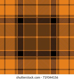 Halloween Tartan Plaid Seamless Pattern