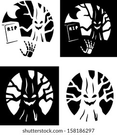Halloween tattoo designs set.  EPS 8