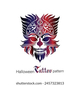 Halloween Tattoo Pattern can be used for T Shirt Printing and Gaming Logo