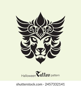 Halloween Tattoo Pattern can be used for T Shirt Printing and Gaming Logo