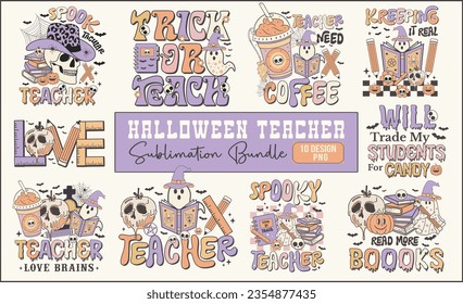 Halloween Teacher PNG Sublimation Bundle