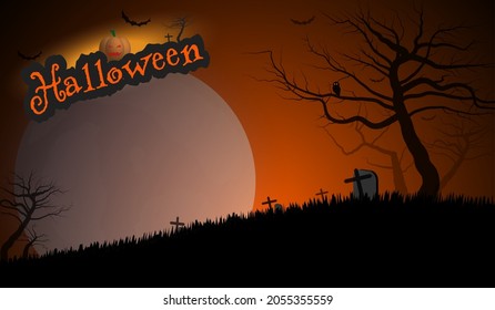 Diseño de banderas de fondo de plantilla de Halloween
