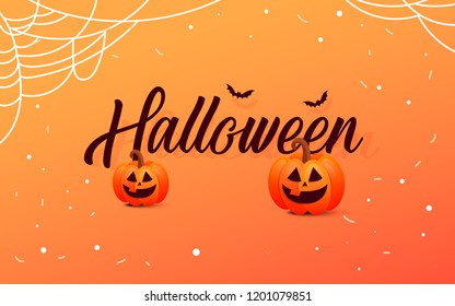 Halloween template banner.  Happy Halloween message design background.