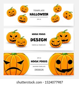 Halloween template for text with holiday attributes. Cartoon style. Vector illustration