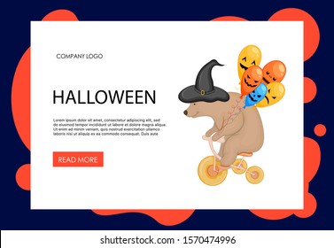 Halloween template for your Homepage. Cartoon style. Vector illustration