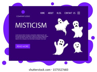 Halloween template for your Homepage. Cartoon style. Vector illustration