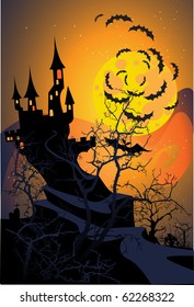 Halloween terrible castle