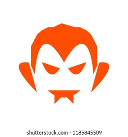 Halloween Terrible Head Vector Icon Orange
