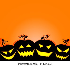 Halloween terrible Vector background illustration.