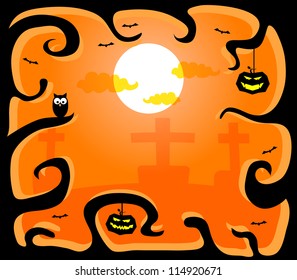Halloween terrible Vector background illustration.