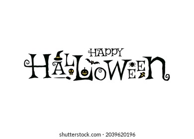 Halloween text banner design template