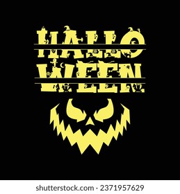 Diseño de pancartas de texto de Halloween, Vector de fondo negro.