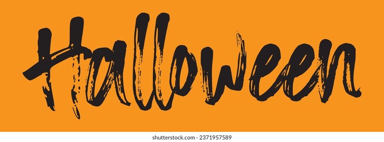 Pancarta de texto de Halloween con fondo naranja.