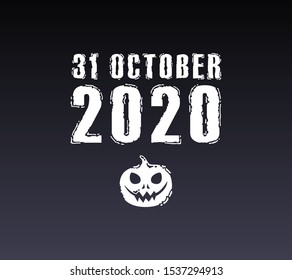 Halloween text banner with pumpkin. Vector banner