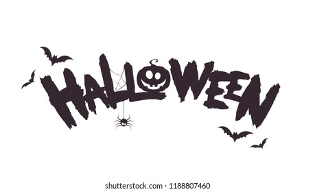 Halloween text banner. Vector