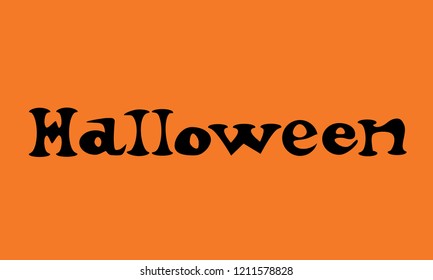 Halloween text banner Vector. Hand drawn creative lettering. Design for greeting card, invitation, flyers, posters, banner Halloween holiday