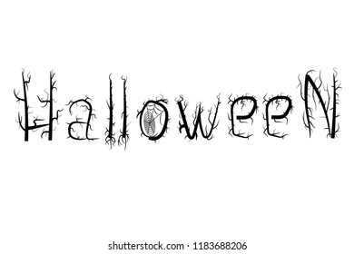 Halloween Text Banner, Vector  illustration, eps 10