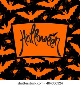Halloween text banner. Vector illustration.