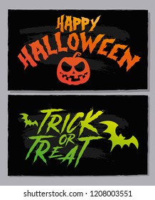 Halloween text banners