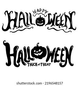 Halloween text black bundel vector