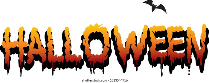 Texto de Halloween Vector de goteo de sangre 