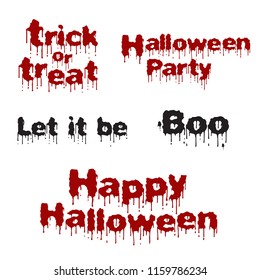 Halloween text collection design 