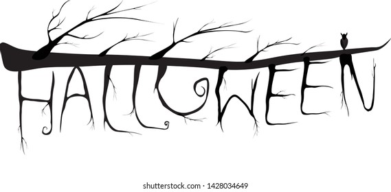 Halloween text. dark style. vector. for banner or up to you