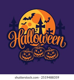 Halloween Text Design with Elements