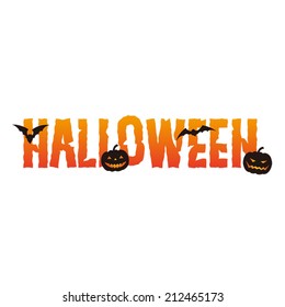 Halloween text design/ vector illustration