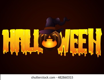 Halloween text design.Vector illustration