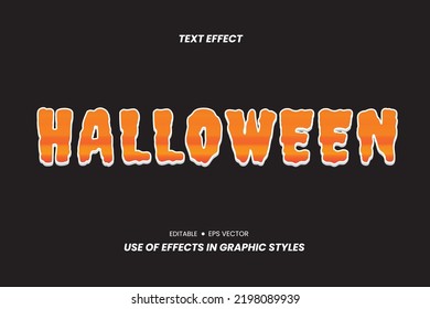 Efecto de texto de Halloween con letras 3D. Efecto de texto Adecuado para celebraciones de eventos Holloween y fácil de usar en la configuración de estilos gráficos