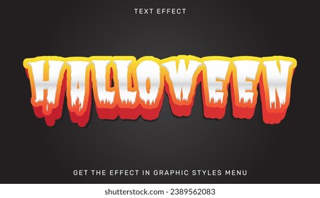 Halloween text effect template in 3d design