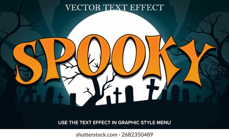 halloween text effect vector editable