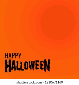Halloween text with gradient color step and moon for your background of invitation or banner or else