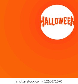 Halloween text with gradient color step and white moon for your background of invitation or banner or else