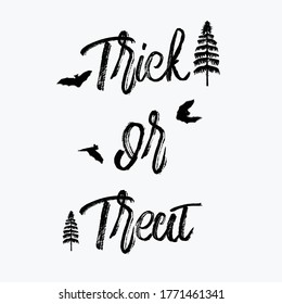Halloween text, hand drawn lettering, holiday vector card