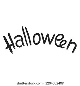 Halloween text icon. Simple illustration of halloween text vector icon for web design isolated on white background