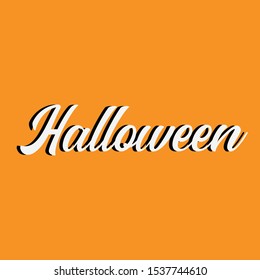 Halloween Text On Orange Background