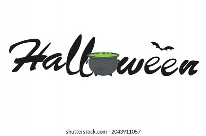 Halloween text on white background