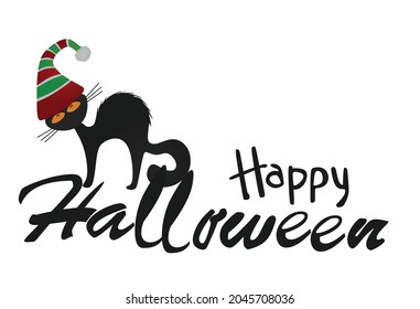 Halloween text on white background