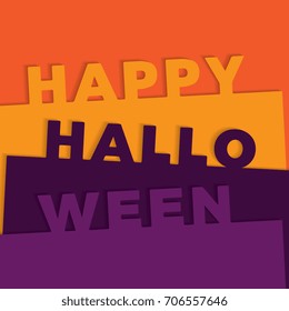 halloween text with paper cut layers 3d effect background