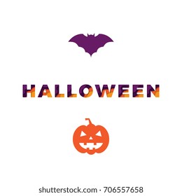 halloween text with paper cut layers 3d effect background