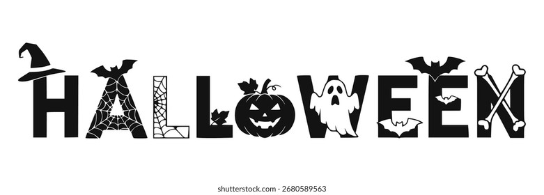Vector de diseño de tipografía de texto de Halloween