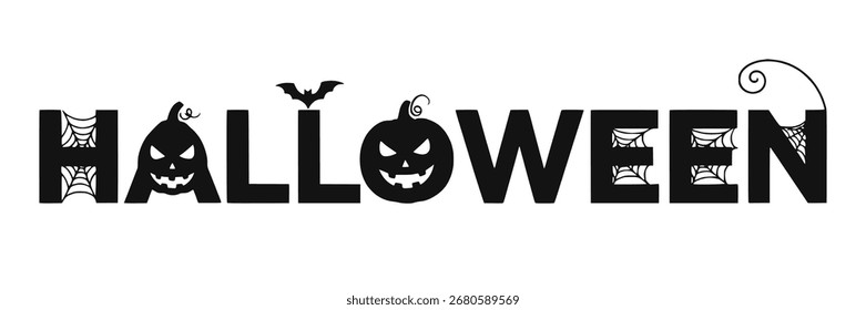 Halloween Text Typography Design Vector