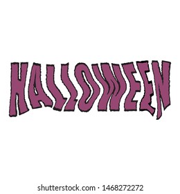 Halloween text for use in the design of events, cards, invitations. Hand-drawn vector illustration isolated on white background