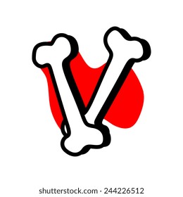 Halloween Text V Made from Bones